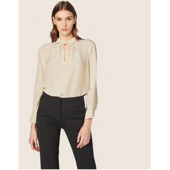 DEREK LAM Sonia Tie-Neck Long-Sleeve Silk Blouse